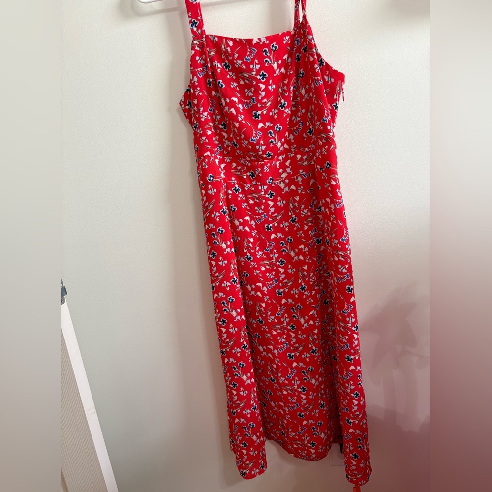 The Limited Red and White Floral Midi Dress